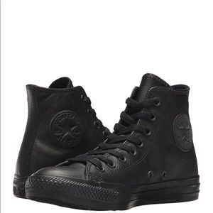 Black Leather Converse Hightops
